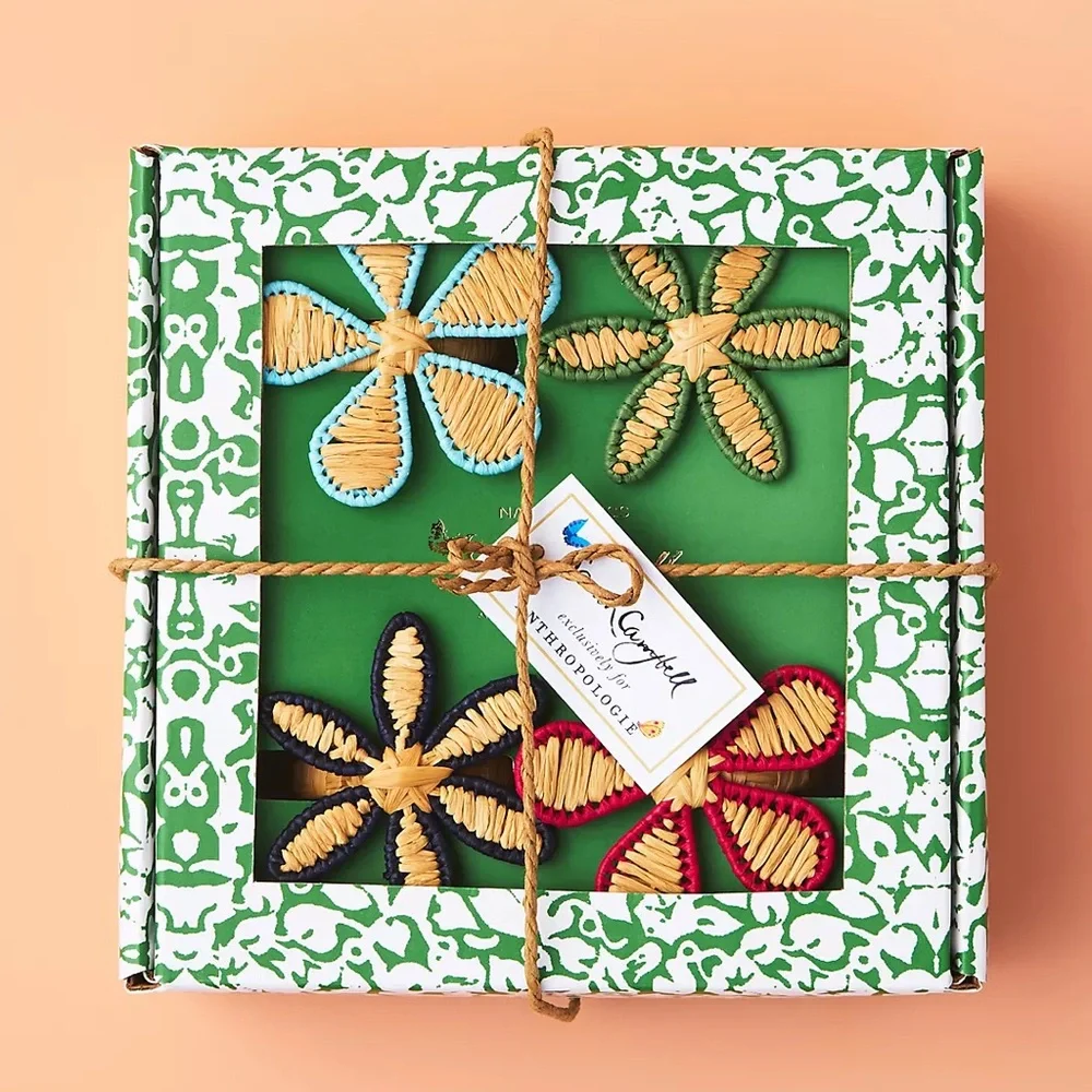 Anthropologie Sarah Campbell Napkin Rings Set of Four Napkin‎ Rings